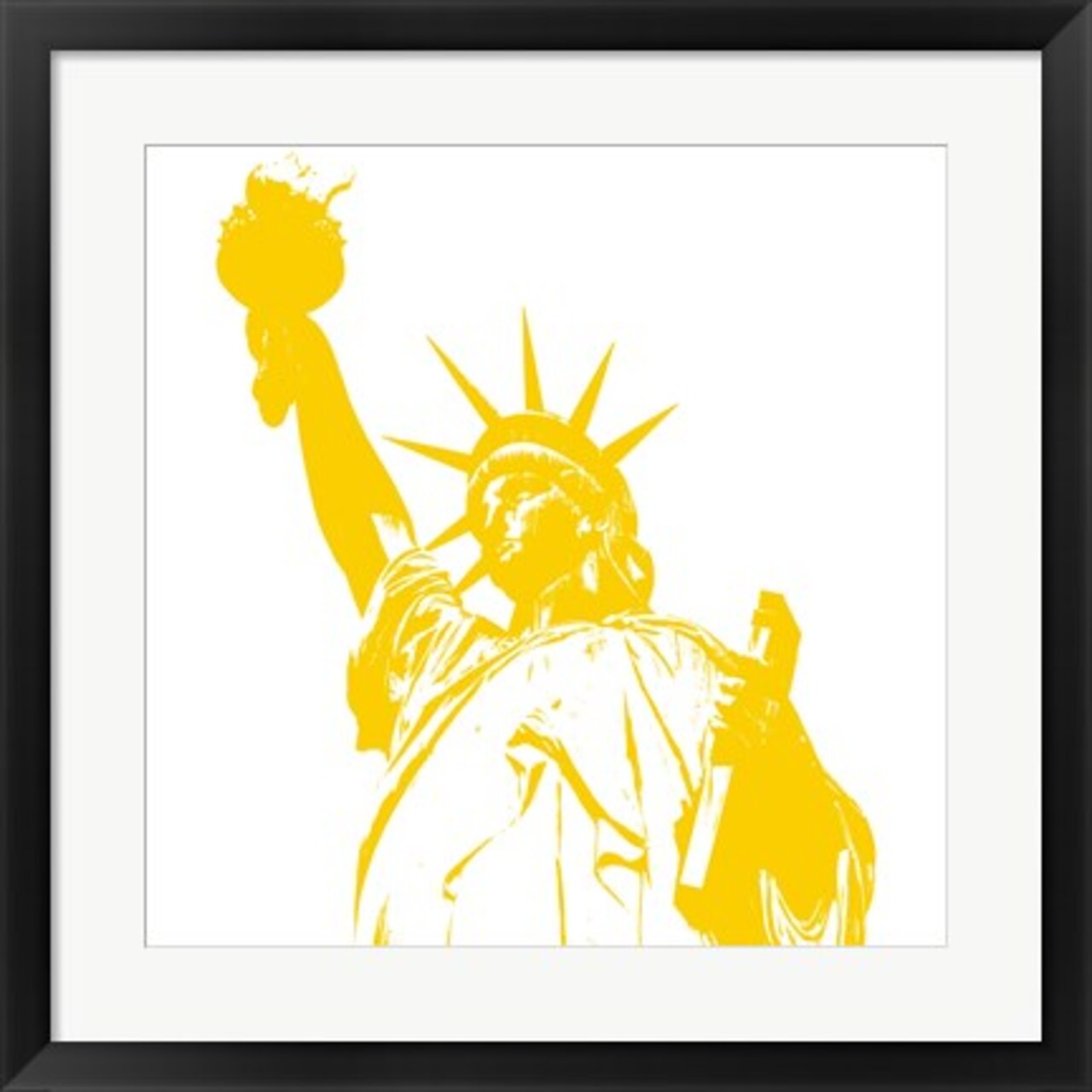 Framed Art Yellow Liberty by Veruca Salt Wall Decor 18x24 Artwork